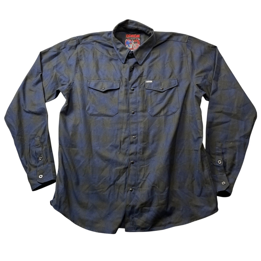 Dixxon Midnight Flannel 2XL Long Sleeve Plaid Snap Up 100% Polyester